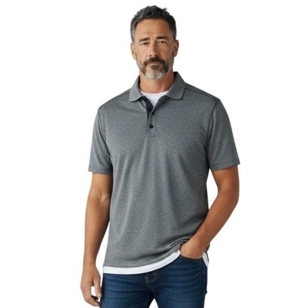 Lululemon Mens‎ Evolution Polo Shirt Heathered Grey Short Sleeve Size Sm